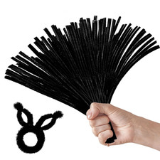 100PCS Black Pipe Cleaners,Pipe Cleaners Craft Bulk,Black Pipe Cleaner for Hair picture