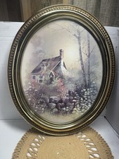 Vintage Home Interiors (HOMCO) / Syroco oval wall art piece from the early 1980 picture