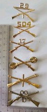 Vintage US Military Infantry Crossed Rifles Insignia Pins Lot of 6  picture