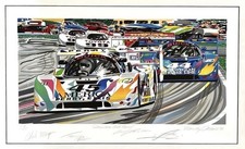 SCANDIA CARS Framed & Signed RANDY OWENS SERIGRAPH. Signed by Drivers,  RARE picture