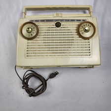 1956 RCA Victor 7-BX-6E Portable Tube Radio Ivory Cream Mid Cent Vtg PARTS ONLY picture