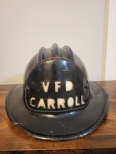 Vintage Bullard Fiberglass Firefighter Firefighting Helmet W/ Leather Badge picture
