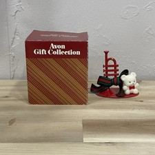 Teddy on a Trumpet Vintage Avon Teddy Bear Collection Red Christmas picture