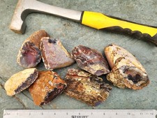 3.5 lbs of Rough Swazi Agates, Lot of 7 Pieces, Ideal for Tumbling or Cabbing picture