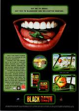 Black Dawn Virgin Interactive 1996 Video Game Magazine Ad Helicopter Lips picture