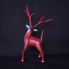 GORGEOUS OAXACAN WOOD CARVING DEER ALEBRIJE. MEXICAN FOLK ART. picture