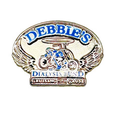 High Seas Rally DEBBIE'S DIALYSIS FUND Cruising for a Cause Biker Vest Lapel Pin picture