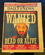New York Daily News Queens Final Sept 18 2001 Special Issue Wanted Dead or Alive picture