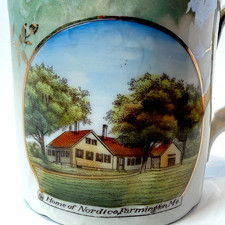 FARMINGTON - Nordices - MAINE ME Antique Souvenir China TRINKET Gold CUP picture