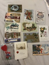 12 Early 1900’s Items-Christmas Postcards -Antique Santa Holiday Early Lot picture