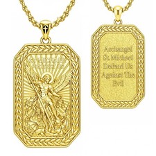 Midari Patron Saint Necklace 18K Gold Catholic Religious Protector Jewelry Gifts picture