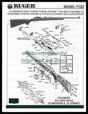 1999 RUGER 77/22 Rifle 5-pg Schematic Parts List picture