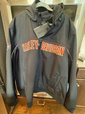 Harley-Davidson Men's Black Hooded Jacket Windproof Water Resistant 3XL picture