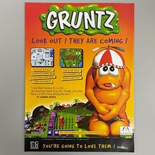 GRUNTZ PC CD-ROM VIDEO GAME MICROIDS 1999 VINTAGE RETRO ADVERT picture