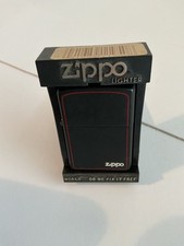 Used ZIPPO 218ZB NERO MATTE  RED BORDER LIGHTER picture