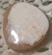5.45ct Australian White Opal on host rock 14mm stone Gem picture