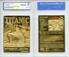 1912 TITANIC Largest Liner 23KT Gold Card Sculptured - Graded GEM MINT 10 picture