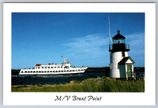 c1990s Nantucket M/V Brant Point Ferry Hyannis Lighthouse Postcard picture