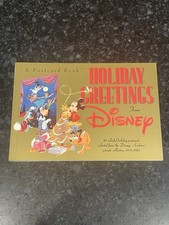VTG Disney Christmas Holiday Greetings Postcard Book 30 Colorful Pictures New picture