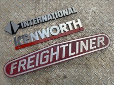 3 Vintage & Original truck plates aluminum FREIGHTLINER, KENWORTH, INTERNATIONAL picture