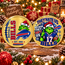Buffalo Bills Grinch Christmas Vibes Commemorative Coin picture