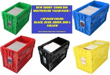 BCW MultiColor Short Comic Book Bin 5 Pack 1 ea. of Black Blue Green Red Yellow picture