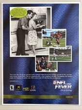 2002 Print Ad Microsoft XBOX NFL FEVER Video Game Magazine Page picture