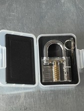 Transparent Acrylic Practice Padlock Lock Training Tool w/ Keys New in Case picture