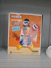 NISER 5FT Inflatable Thanksgiving Turkey Rotating LED Lights Sealed Box NEW picture