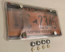 1st Gen. Phantom Tag Protector Clear License Plate Cover & Chrome Bolt Caps picture