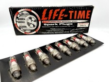 Vintage Life-Time Continental 8 Piece Spark Plug Set 17 Point Fill Rotating NOS picture