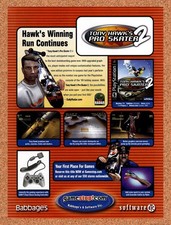 2000 Tony Hawk's Pro Skater 2 GameStop Original Advertisement / Retro Promo v5 picture