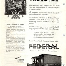 1919 Federal Motor Truck Co Hudson's Bay HBC Detroit MI Literary Digest Print Ad picture