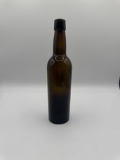 Antique 1890-1910 Olive/Brown Glass Mold Bottle Ale Liquor  picture