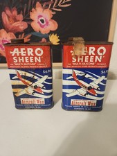Vintage Aero Sheen Airplane Aircraft Wax Full NOS Can Graphics Advertising Read picture