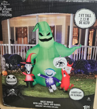 Gemmy 7ft Tall Disney's Nightmare Oogie Boogie w/ Lock, Shock, & Barrel Inflatab picture