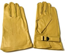 WWII US ARMY SHERMAN TANK TANKER LEATHER WORK GLOVES-SIZE SMALL picture