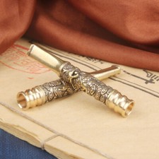 2x Brass Small Cigarette Holder Filter Pipe Cigarette Pipe Holder Collections* picture