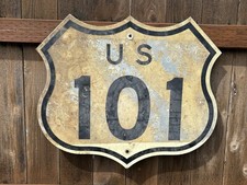 Vintage 1961 US Highway 101 Oregon California Washington Road Sign Metal 28 x 24 picture