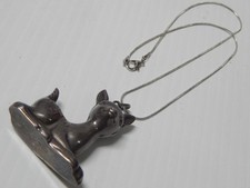 XTRA NICE MEXICAN / SOUTHWESTERN STERLING SILVER DEER / FAWN NECKLACE FREE CHAIN picture