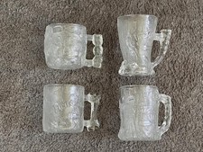 Full Set McDonald's Flintstones Glass Mugs Vintage McDonalds Happy Meal Glasses picture