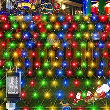 Multicolor Outdoor Christmas Net Lights, 192 LED 9.8FT x 6.6FT picture
