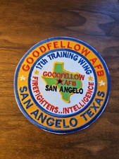 USAF BASE PATCH, GOODFELLOW AFB, TEXAS, FIREFIGHTERS...INTELLIGENCE    Y picture
