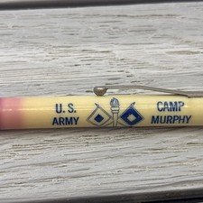 Vintage 1950’s RED POINT Bullet Pencil Advertising U.S Army Camp Murphy Florida picture