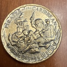 VTG 1990’s Walt Disney Company Pirates of the Caribbean Bronze Collectible Coin  picture