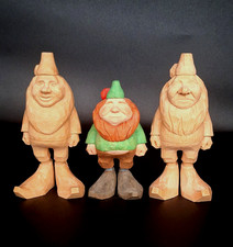 Vintage Sven Elmstedt Wood Carvings Lot 3 Gnomes Unsigned Studio Study Folk Art picture