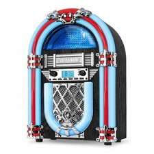 Victrola Redding Bluetooth Jukebox Speaker FM Radio LED Lightshow Silver VJB-127 picture