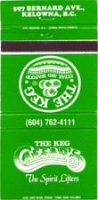 The Keg Steak & Seafood Caesar's Kelowna BC Vintage Matchbook 1970s-80s picture