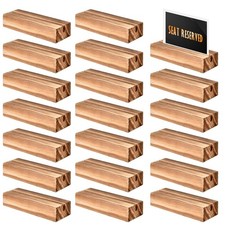 20pcs Wood Place Card Holders, Wood Table Number Stands Wooden Acrylic Sign H... picture