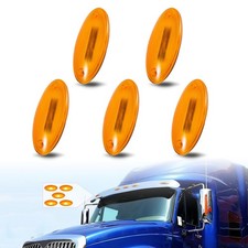 5PCS Cab Marker Lights LED Roof Lamps Amber Lens Assembly Fit for International picture